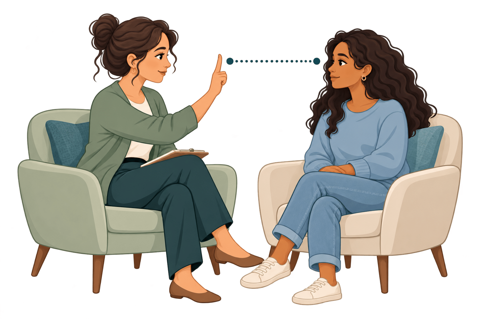 EMDR eye-tracking therapy session